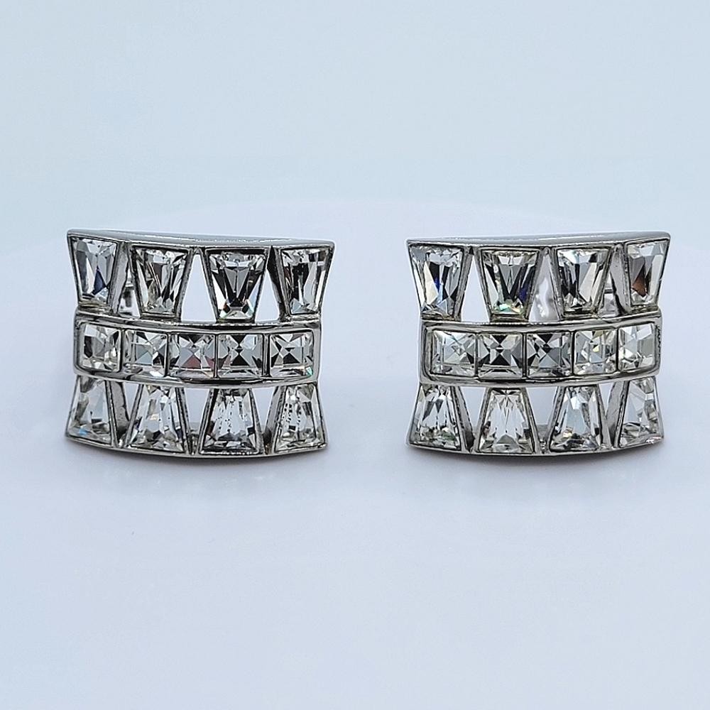 Vintage Sphinx Earrings With Crystals #2456
